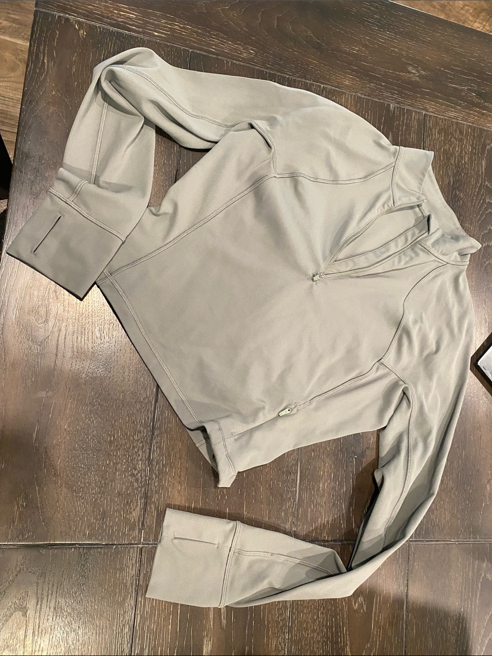 Light Grayish green Quarter-Zip crop Active Pullover